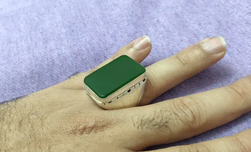 انگشترنقره دستساز یشم اصل افغان عیار925رکاب شیرازی|جواهرات|قم, چهل درخت|دیوار