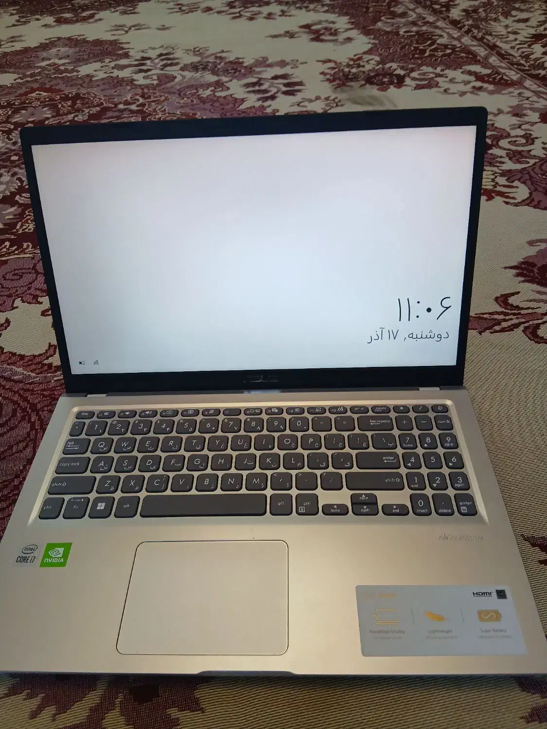 لپتاپ ایسوس نو نو در حد ۵ بار استفاده|رایانه همراه|اسلامشهر, شهرک مهدیه|دیوار
