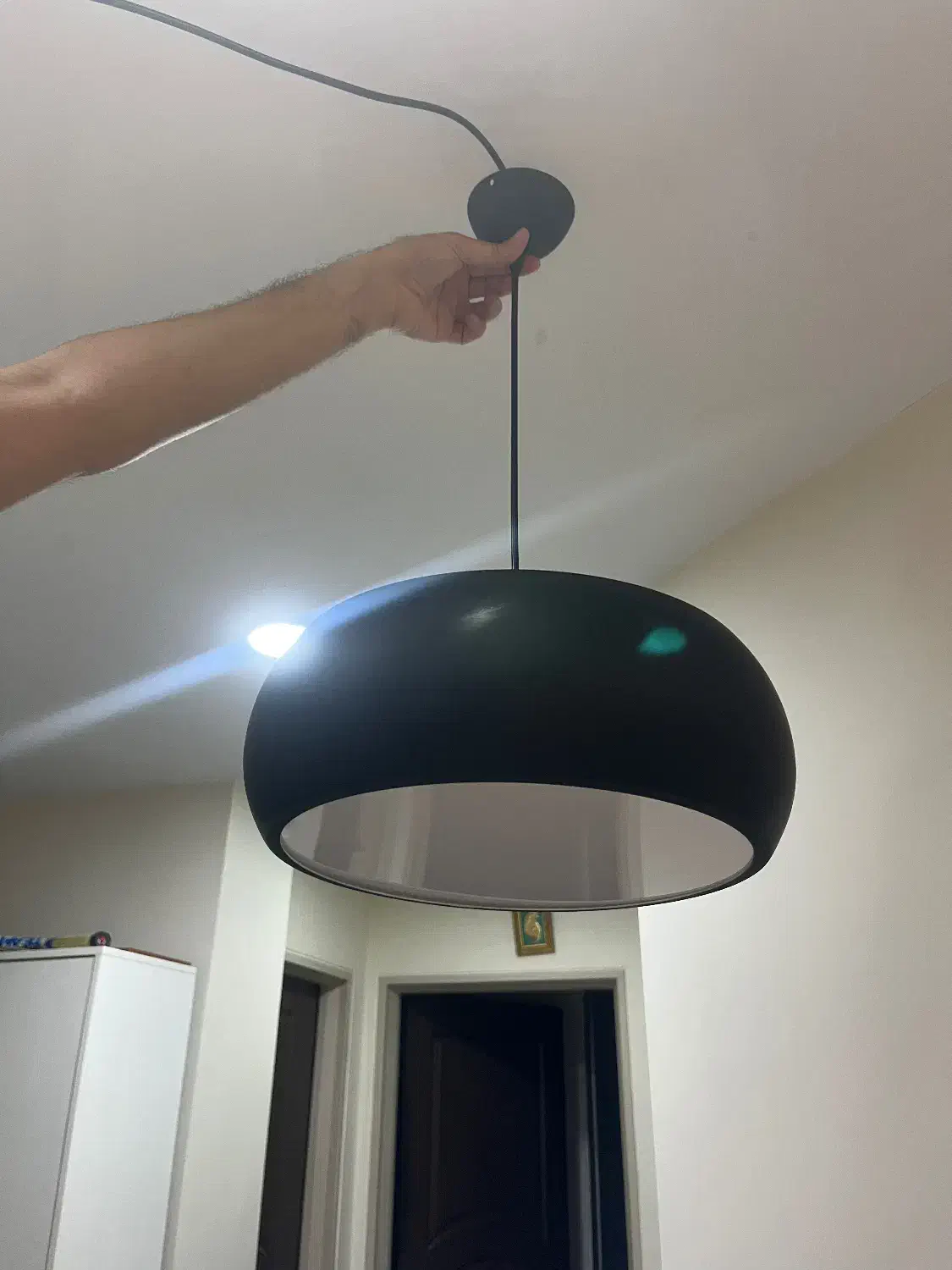 لوستر مدرن فلزی ۳ لامپه|لوستر و چراغ آویز|تهران, شهرک صدرا|دیوار