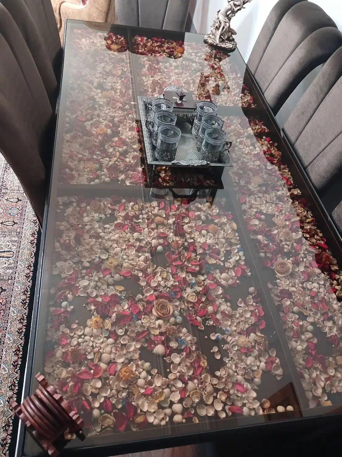 میز نهارخوری ۸ نفره ام دی اف صندلی مخمل|میز و صندلی غذاخوری|شیراز, شریفآباد|دیوار