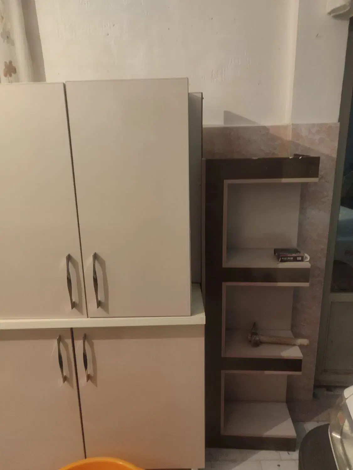 کابینت بدنه فلزی درب ام دی اف|آب‌چکان و نظم‌دهنده ظروف|اراک, |دیوار