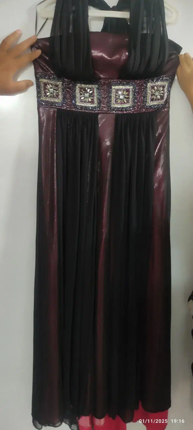 لباس مجلسی حریر سنگدوزی|لباس|ری, دولتآباد|دیوار