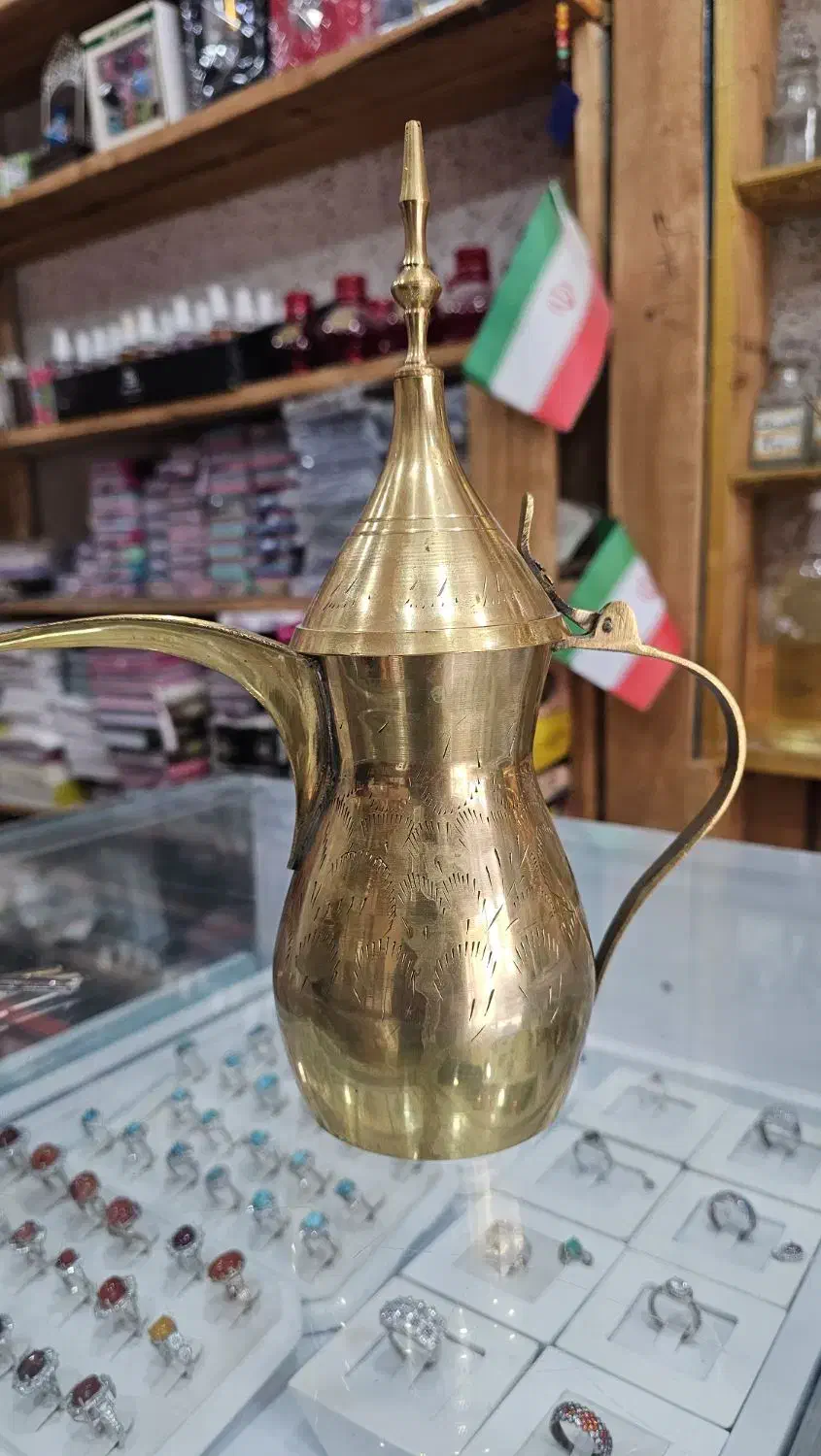 دله قهوه برنجی اصل|سماور، چای‌ساز، قهوه‌ساز|کاکی, |دیوار