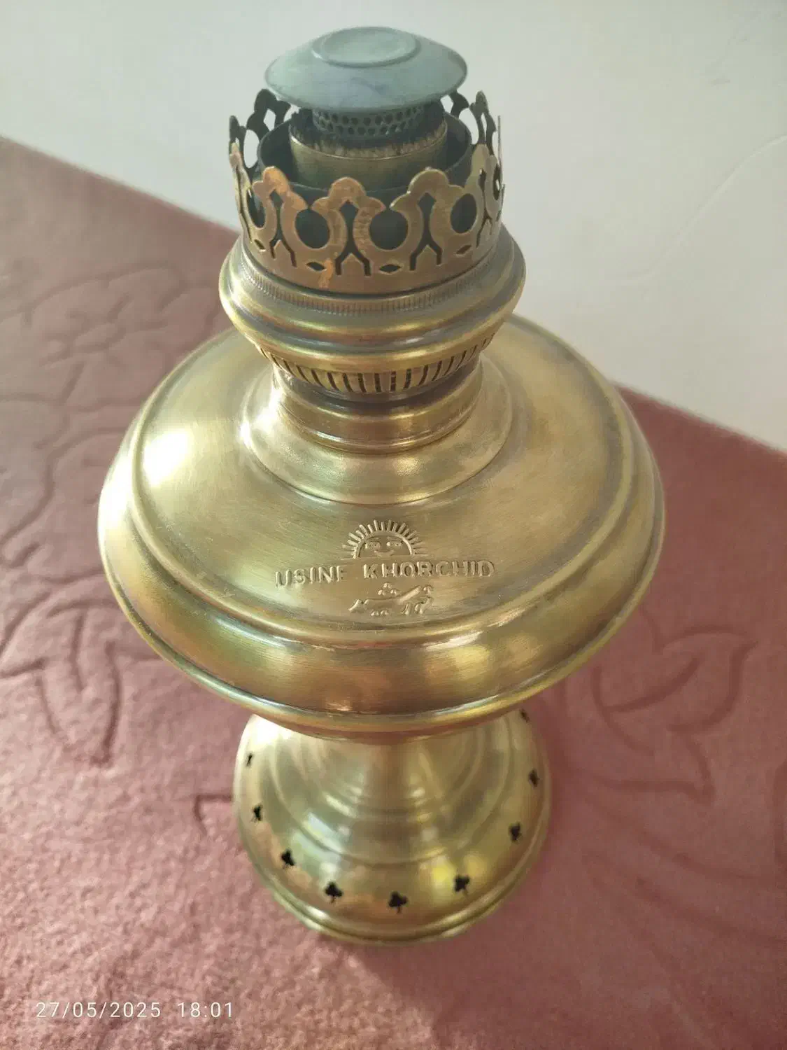 چراغ لمپا برنجی خورشید نشان اصل|لامپ و چراغ|گرگان, |دیوار