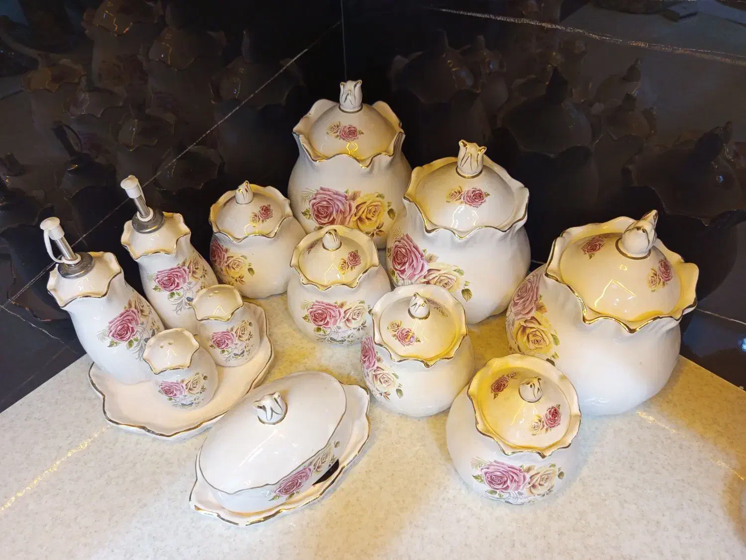 سرویس پا سماوری و ساعت|صنایع دستی و سایر لوازم تزئینی|تربت‌حیدریه, کاشانی|دیوار