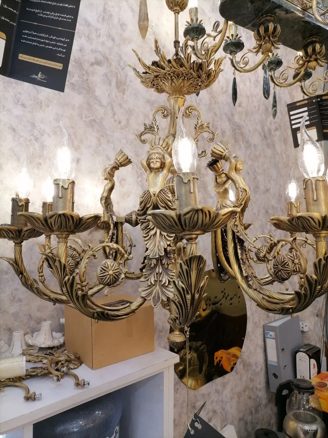 لوستر برنجی|لوستر و چراغ آویز|مشهد, ده دی|دیوار