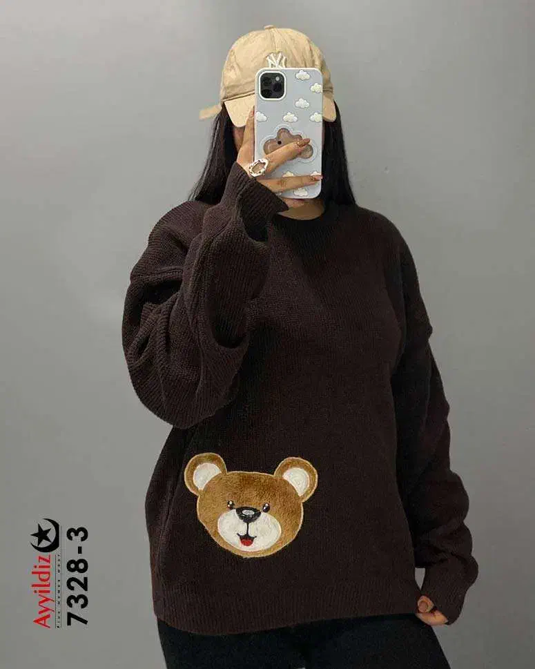 بلوز بافت استیکر دار  سایز بزرگ آییلدیز کد 7328|لباس|سهند, |دیوار