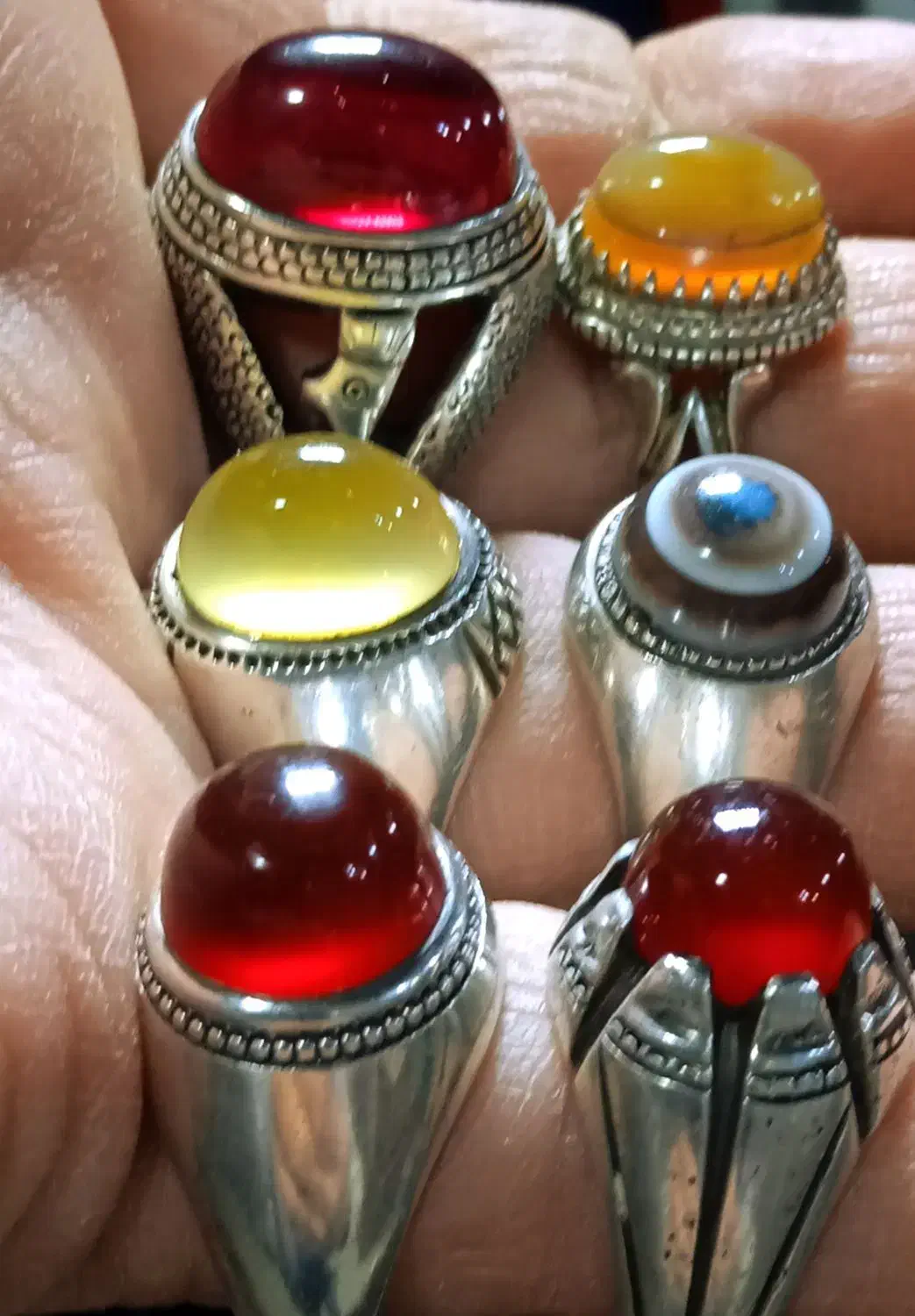 انگشتر عقیق یمنی تراشدار یاقوت رکابها ممی سعادت|جواهرات|اسلام‌شهر, شهرک مفیدی|دیوار