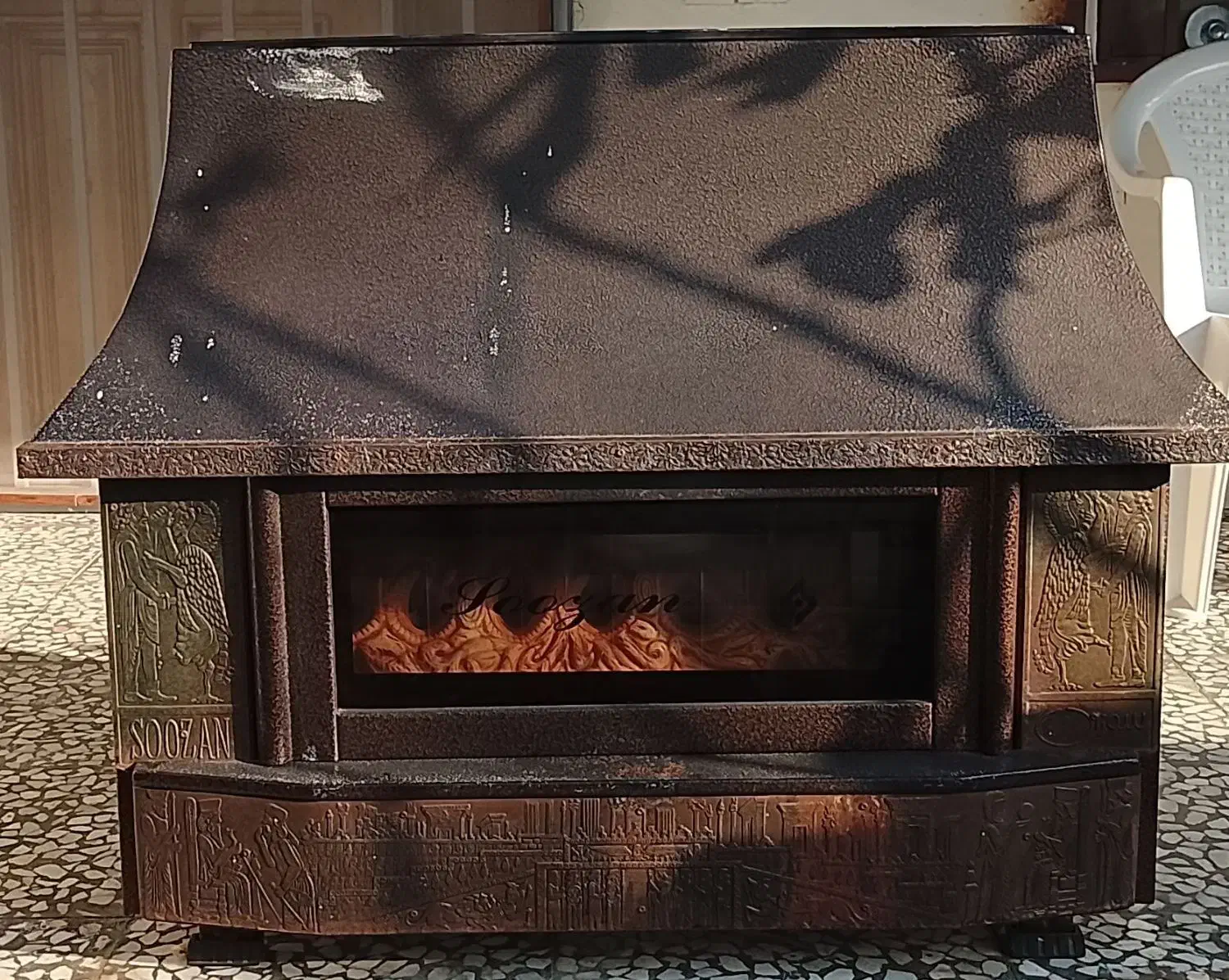 بخاری گازی طرح شومینه|بخاری، هیتر، شومینه|سرخرود, |دیوار