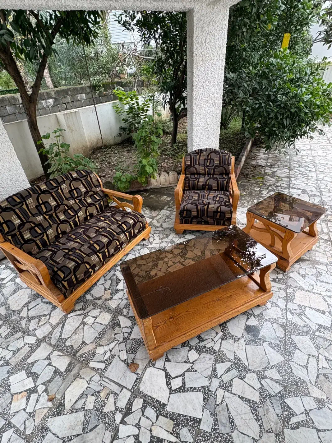 مبل چوبی + میز|مبلمان خانگی و میز عسلی|نوشهر, |دیوار