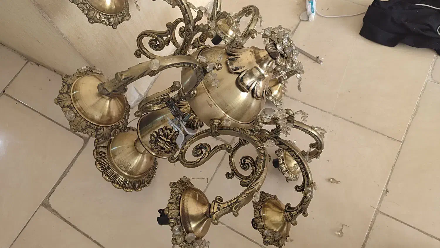 وسایل برنجی  لوستر. شمعدان. میز اتو.میز برش|لوستر و چراغ آویز|مشهد, طلاب|دیوار