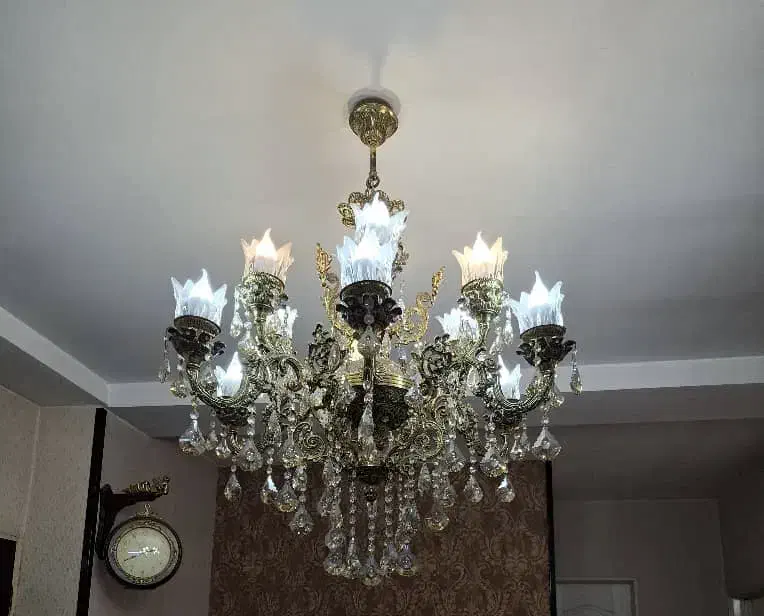 لوستر سایز بزرگ برنج|لوستر و چراغ آویز|نسیمشهر, |دیوار