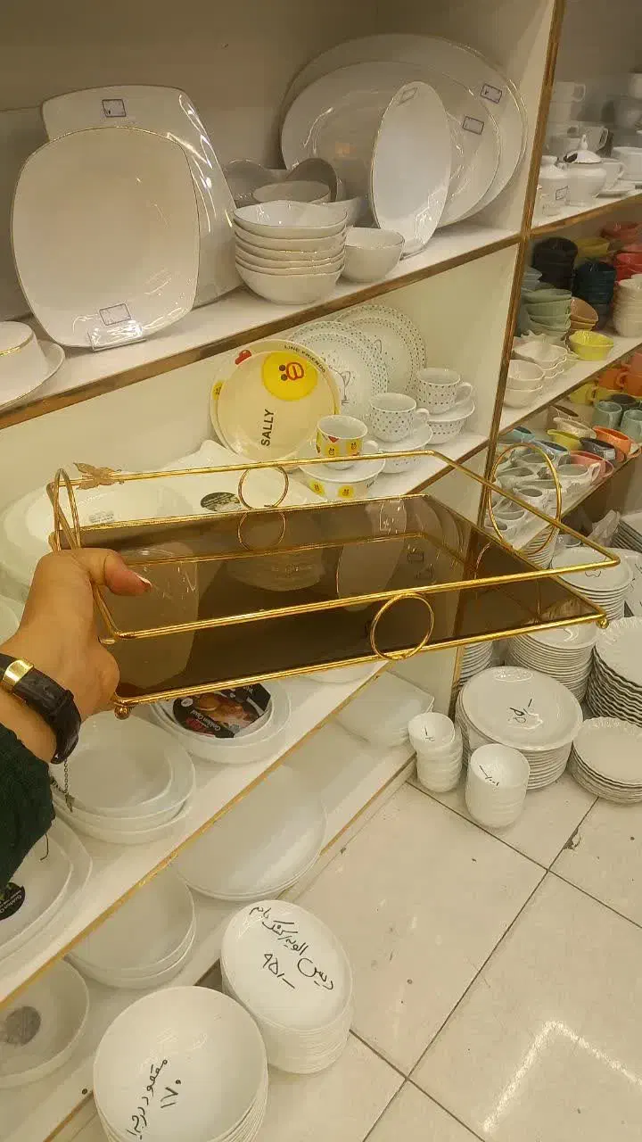 سینی کف آینه|ظروف سرو و پذیرایی|قم, نیروگاه|دیوار