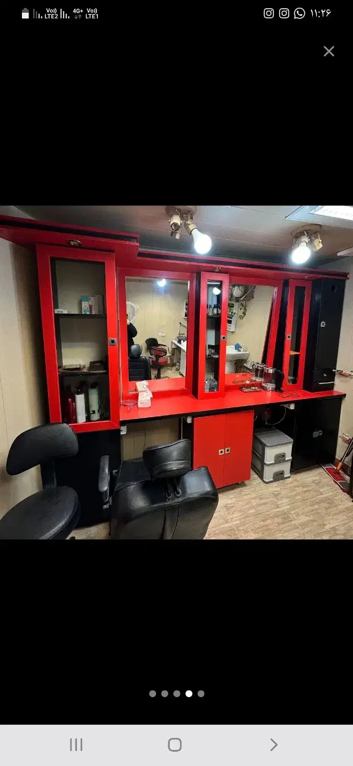 کابینت و آینه آرایشگاه|آرایشگاه و سالن‌های زیبایی|فومن, |دیوار