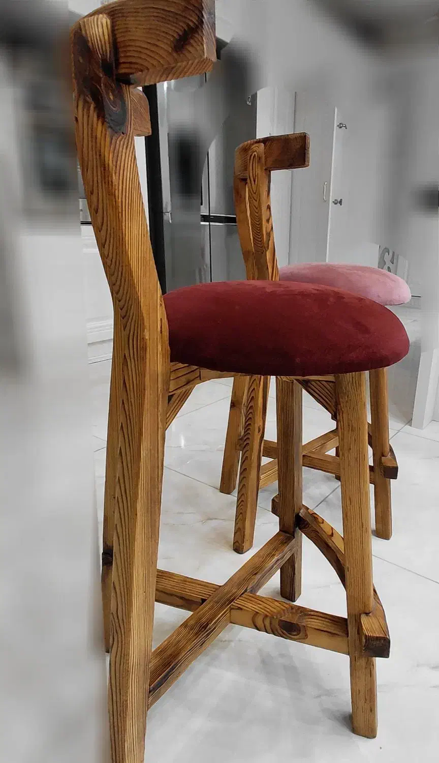 چهار جفت صندلی چوب راش|صندلی و نیمکت|کرمان, |دیوار