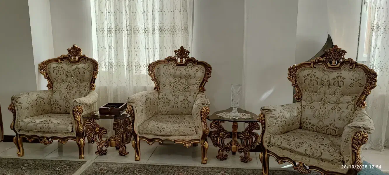 مبل سلطنتی9نفره*نو*|مبلمان خانگی و میز عسلی|شاهدشهر, |دیوار