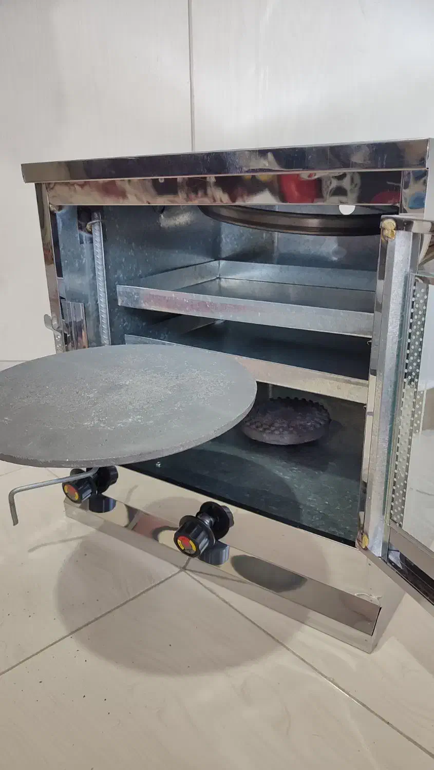 تنور فر گازی خانگی استیل دو شعله پایه دار|اجاق گاز و لوازم برقی پخت‌وپز|تهران, امین حضور|دیوار