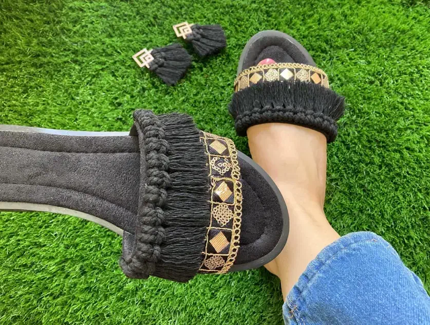 دمپایی مکرومه|کیف، کفش، کمربند|دزفول, |دیوار