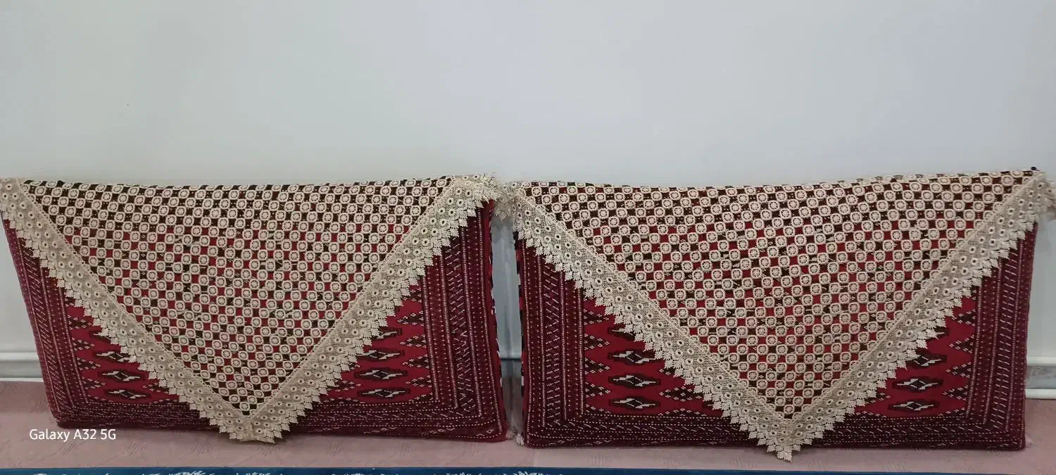 یک جفت پشتی ترکمن دست بافت|پشتی|تهران, شهرک ولیعصر شمالی|دیوار