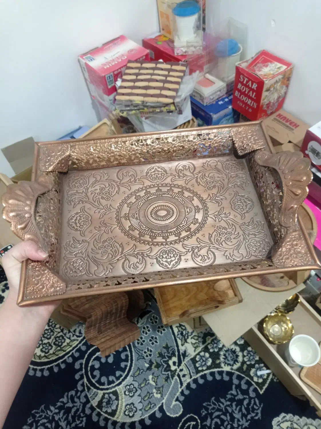 سینی مسی|ظروف سرو و پذیرایی|هندیجان, |دیوار