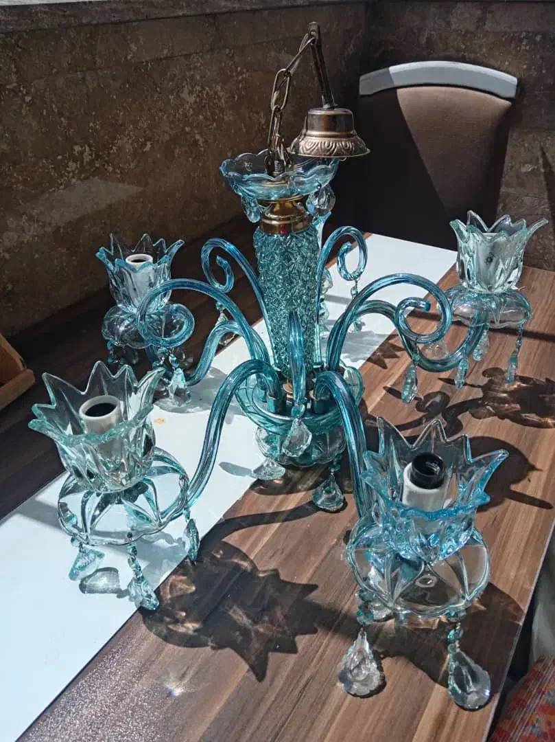 لوستر بلور 5شاخه|لوستر و چراغ آویز|تبریز, |دیوار