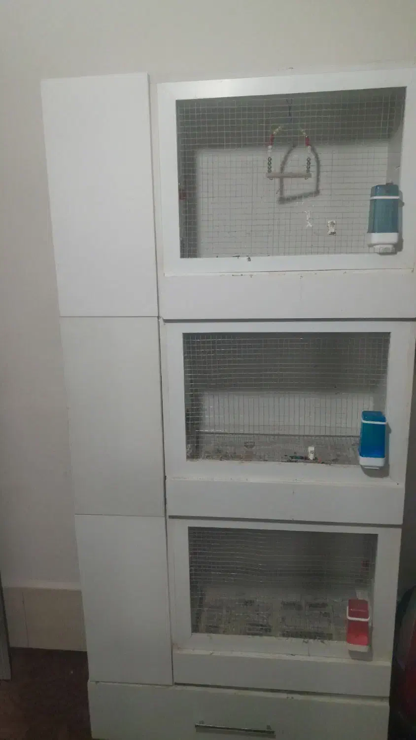 قفس پرنده سه طبقه ام دی اف کشویی|پرنده|فشاپویه, |دیوار