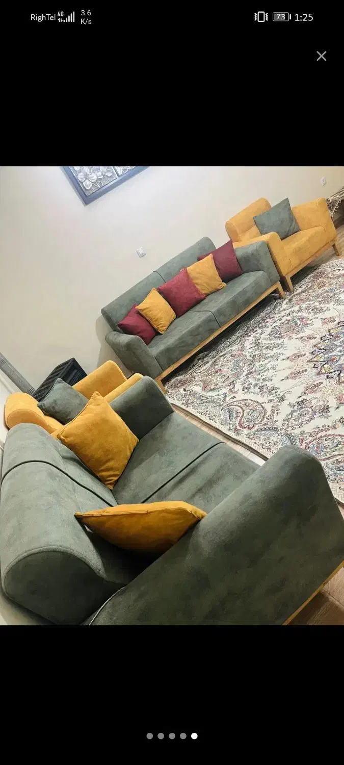 مبل راحتی هفت نفره به همراه جلومبلی و عسلی|مبلمان خانگی و میز عسلی|قدس, شهرقدس|دیوار