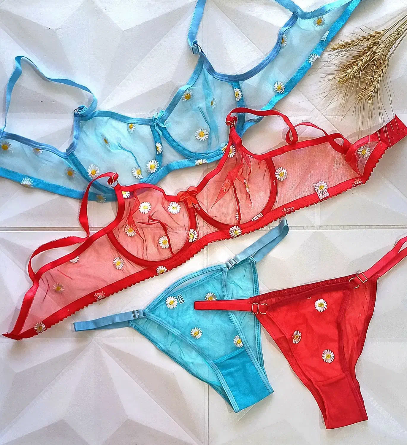 ست شورت سوتین لباس زیر گل بابونه توری|لباس|اصفهان, شهرک کاوه|دیوار