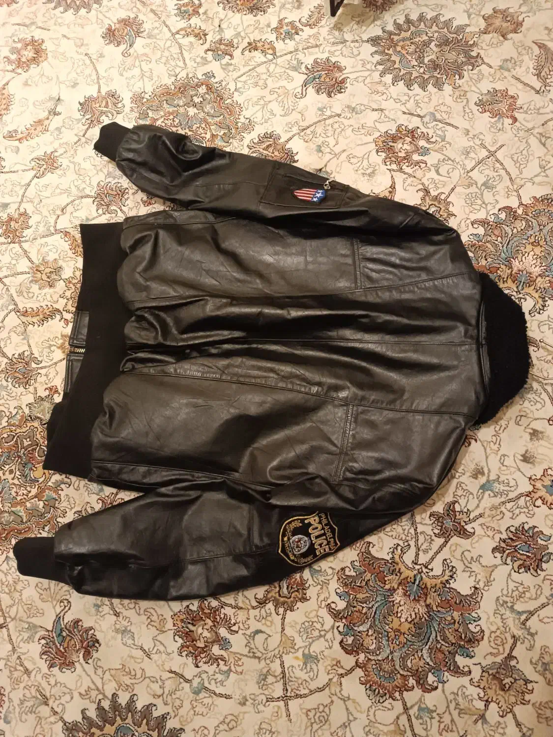 کاپشن چرم اصل بادیگاردی|لباس|کهریزک, |دیوار