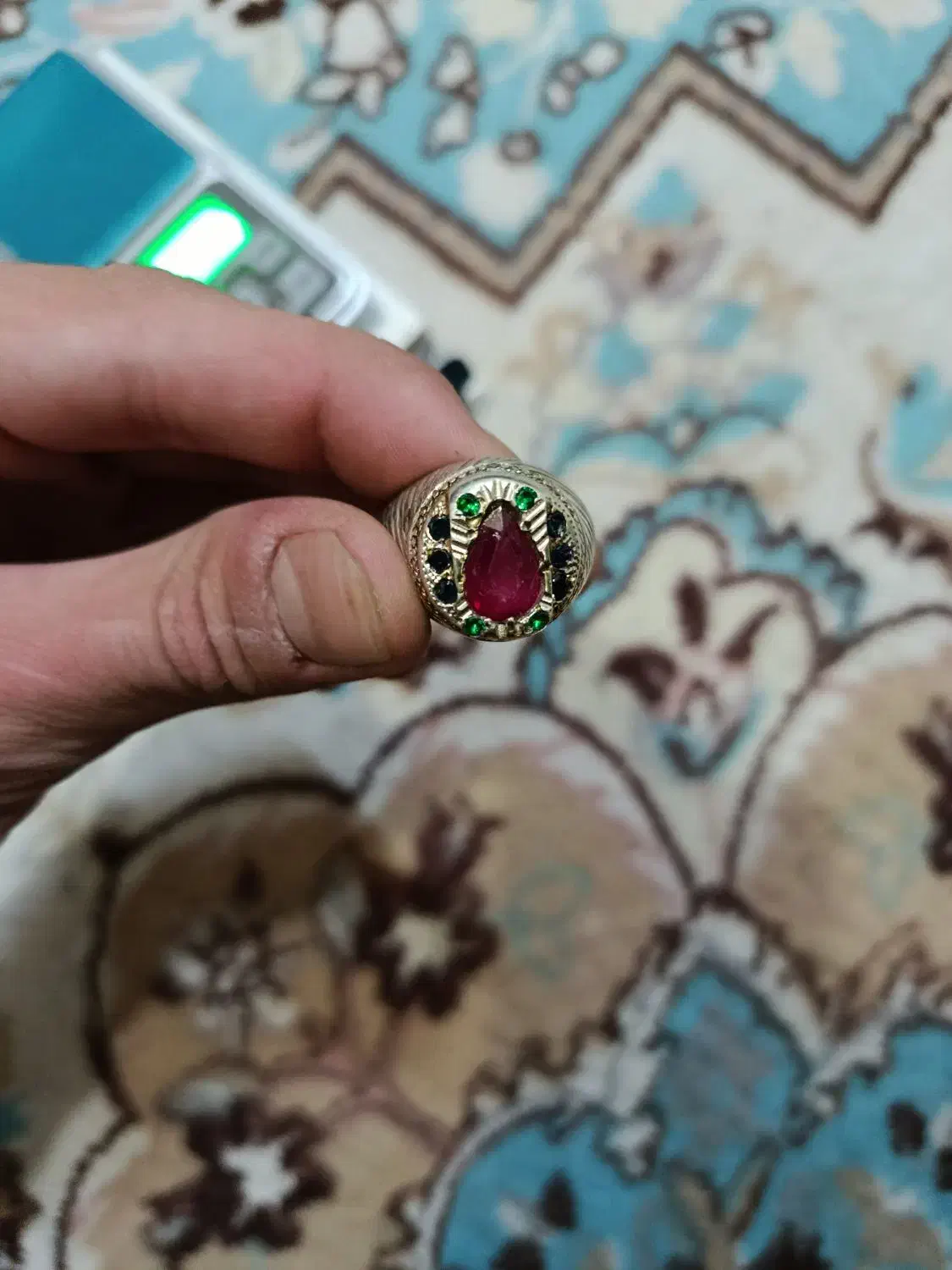 چند عدد انگشتر نقره اصل با سنگ جواهری اصل|جواهرات|قم, شهرک قدس|دیوار