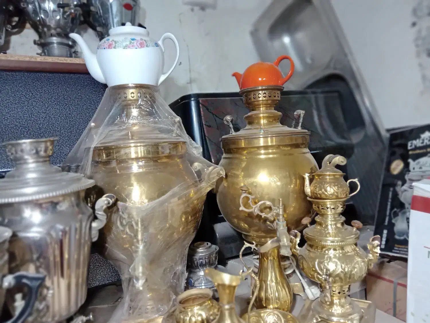 سماور برقی و ذغالی برنجی|سماور، چای‌ساز، قهوه‌ساز|کاشمر, |دیوار