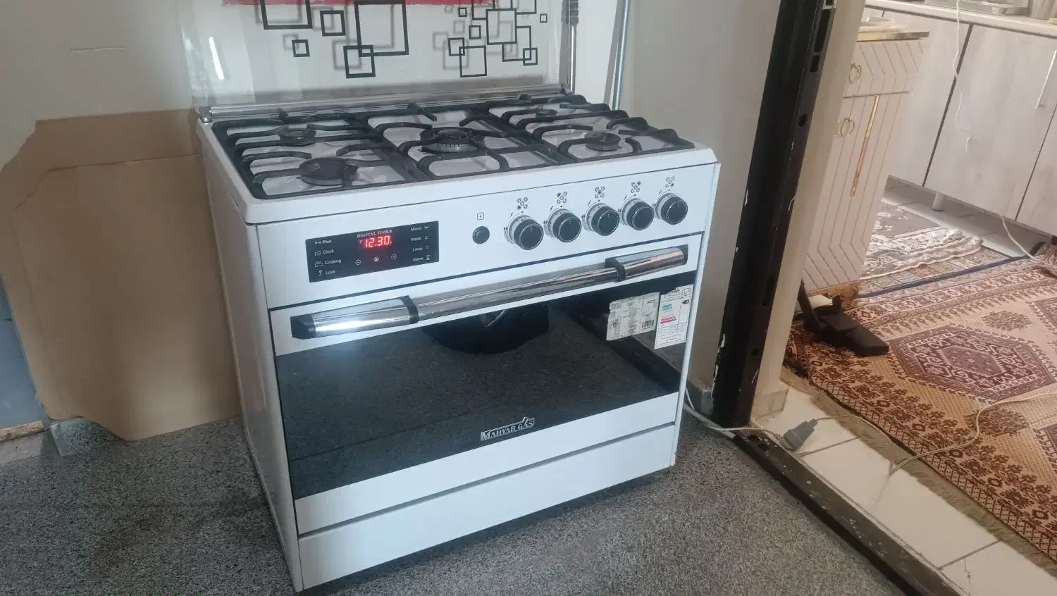 گاز 5شعله مهیار طرح فر ساعت دار|اجاق گاز و لوازم برقی پختوپز|پرند, فاز ۶|دیوار