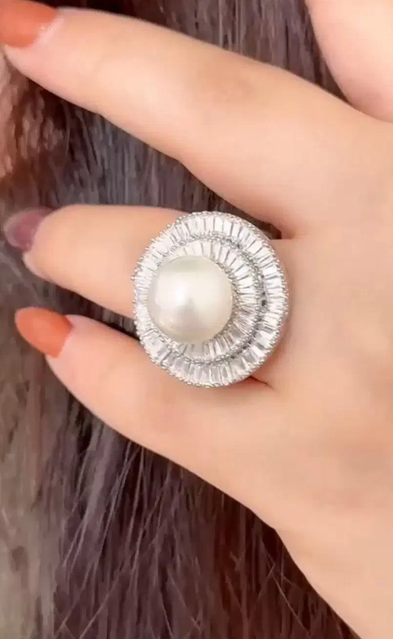 انگشتر جواهر تمام نقره مدل مروارید پرورشی سلطنتی|بدلیجات|تبریز, |دیوار