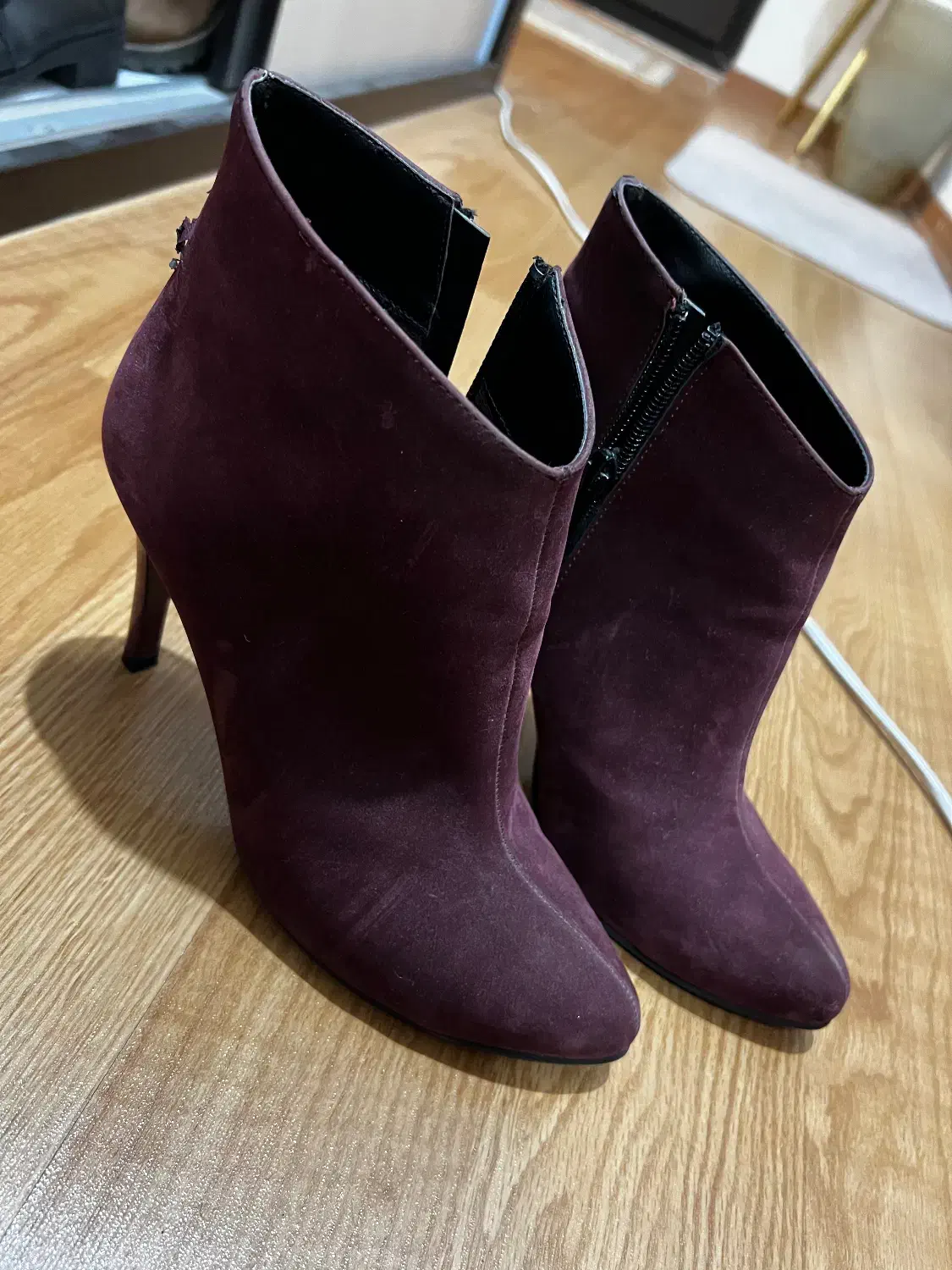 نیم بوت پاشنه دار زرشکی|کیف، کفش، کمربند|تبریز, |دیوار