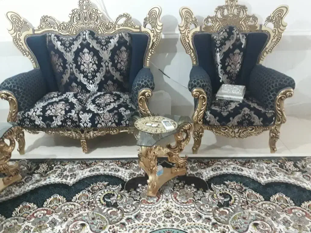 مبل سلطنتی(چوبی)۷نفره|مبلمان خانگی و میز عسلی|زابل, |دیوار