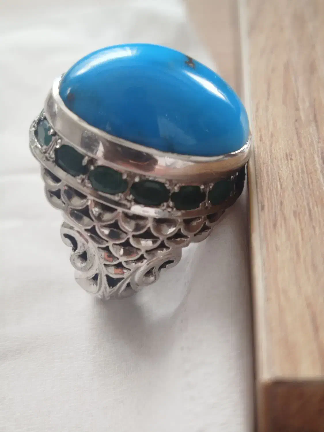 انگشتر فیروزه رکاب شاکری. دورزمردبه.معاوضه.|جواهرات|باقرشهر, |دیوار