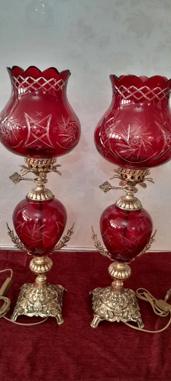 یک جفت چراغ برقی کنارسالنی|چراغ خواب و آباژور|قرچک, پارس سرام|دیوار