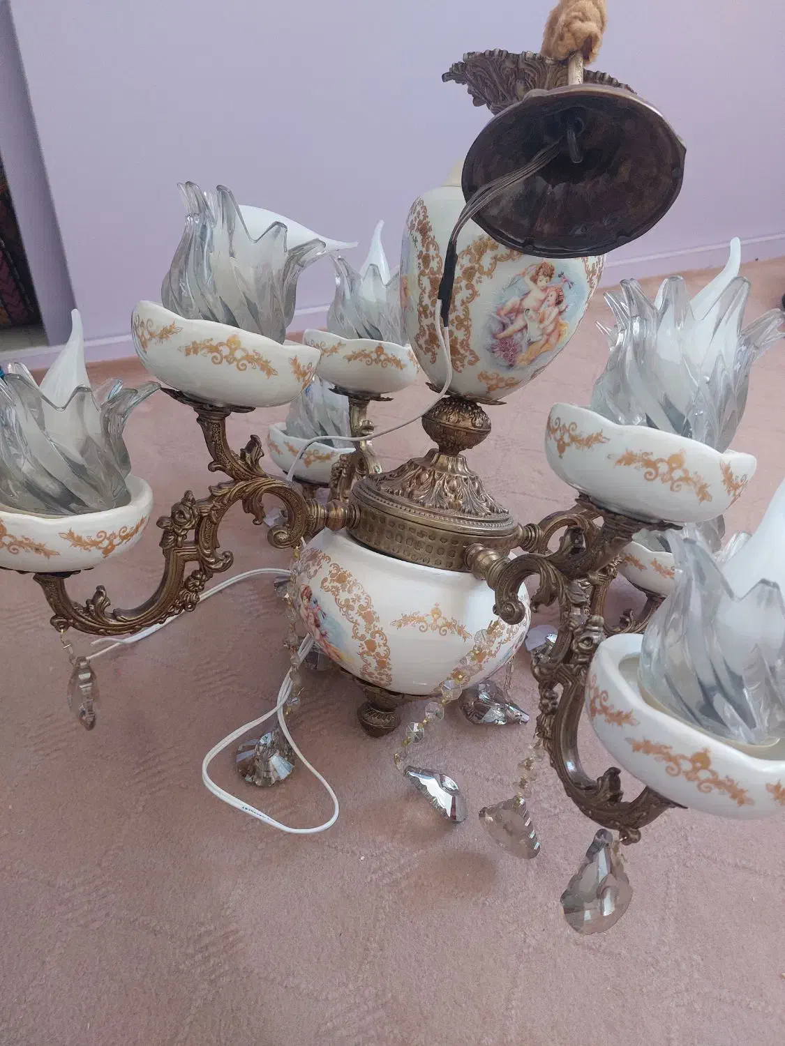 ۲عدد ست لوستر جذاب چینی|لوستر و چراغ آویز|سهند, |دیوار