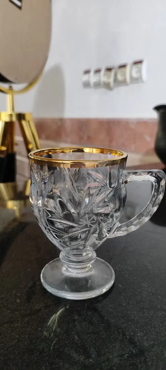 فنجان دور طلایی هپی ور|ظروف سرو و پذیرایی|گنبد کاووس, |دیوار