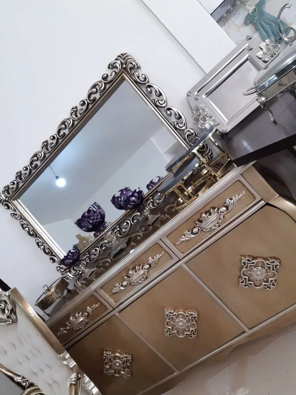 آینه کنسول چوب|بوفه، ویترین، کنسول|محمدیه-قزوین, |دیوار