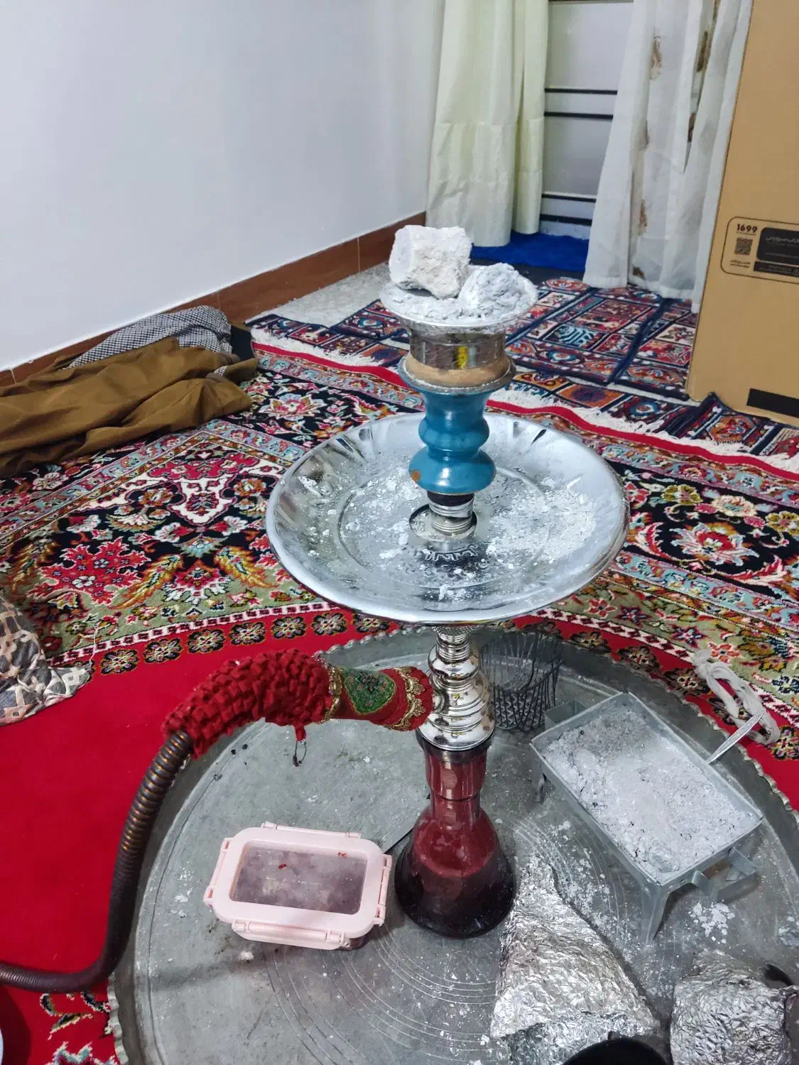 قلیان برنج نادر اصل حاج اوغلی|کلکسیون اشیاء عتیقه|گیان, |دیوار