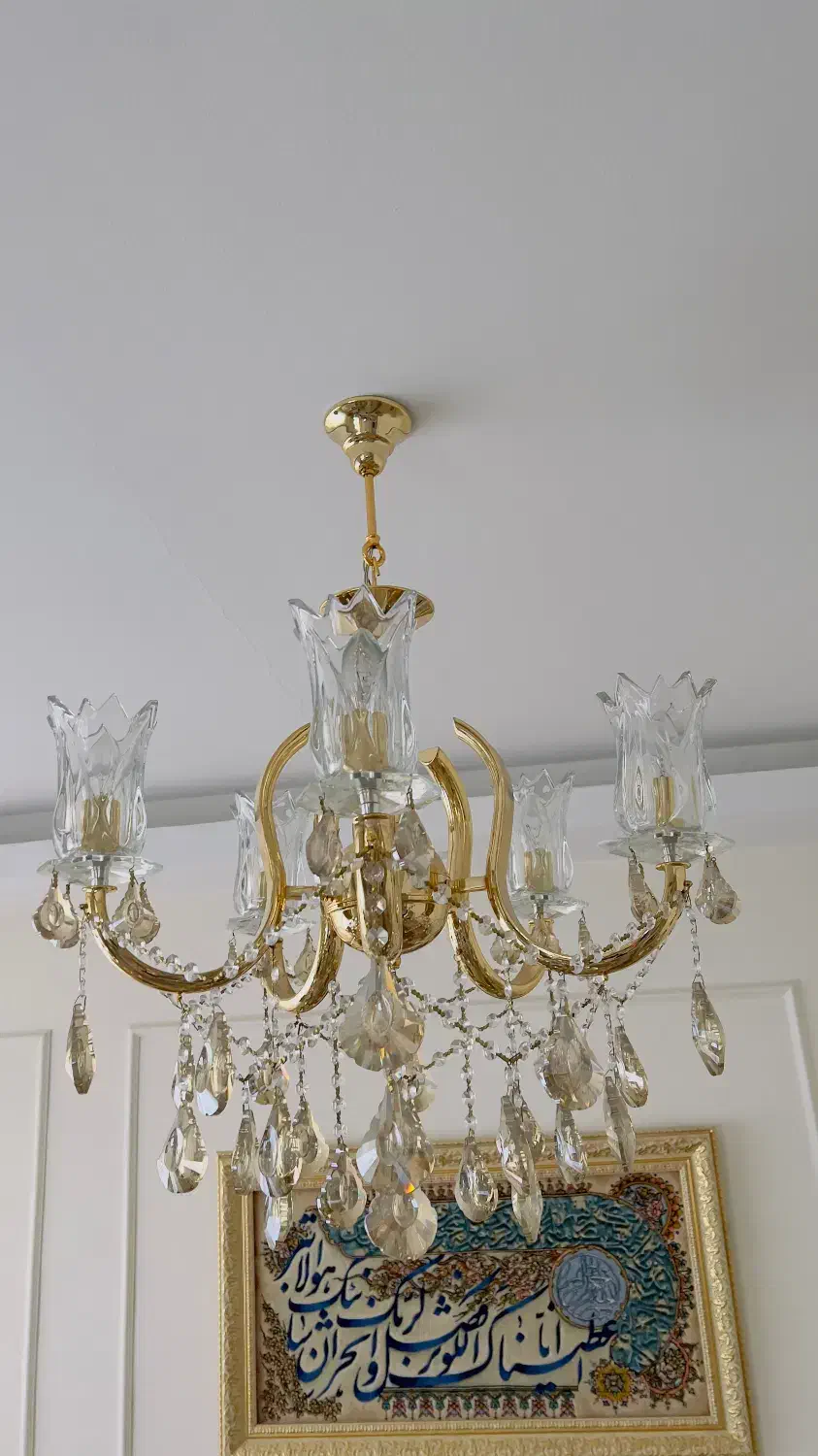 لوستر کریستال اصل رنگ ثابت|لوستر و چراغ آویز|مشهد, عامل|دیوار
