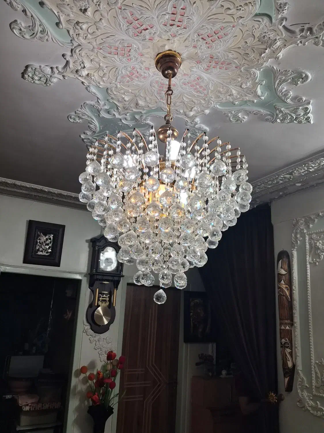 لوستر کریستالی ۳۴ شاخه|لوستر و چراغ آویز|اصفهان, شهرک قدس|دیوار