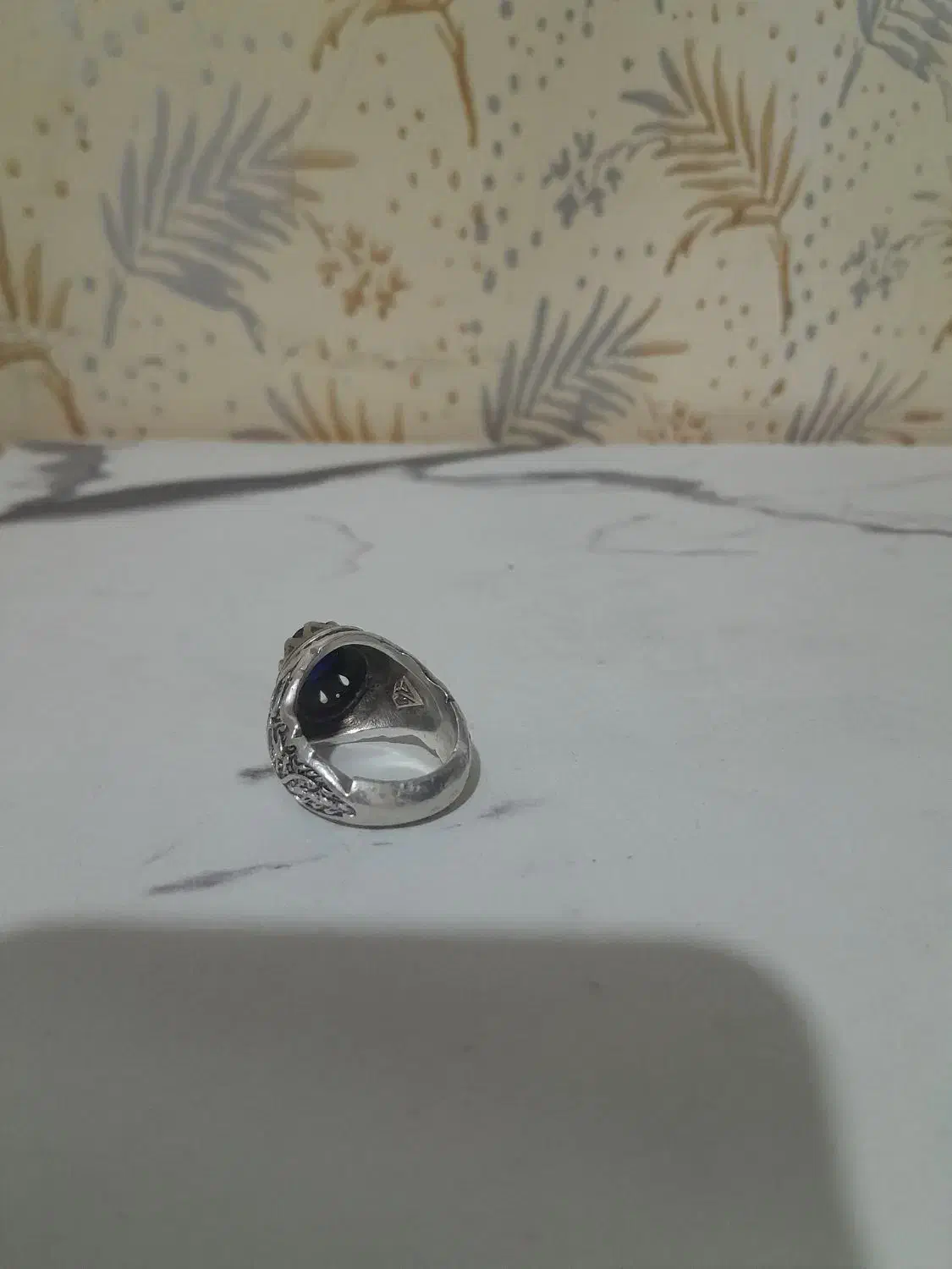 انگشتر یاقوت کبود قلمزنی|جواهرات|اهواز, بهارستان|دیوار