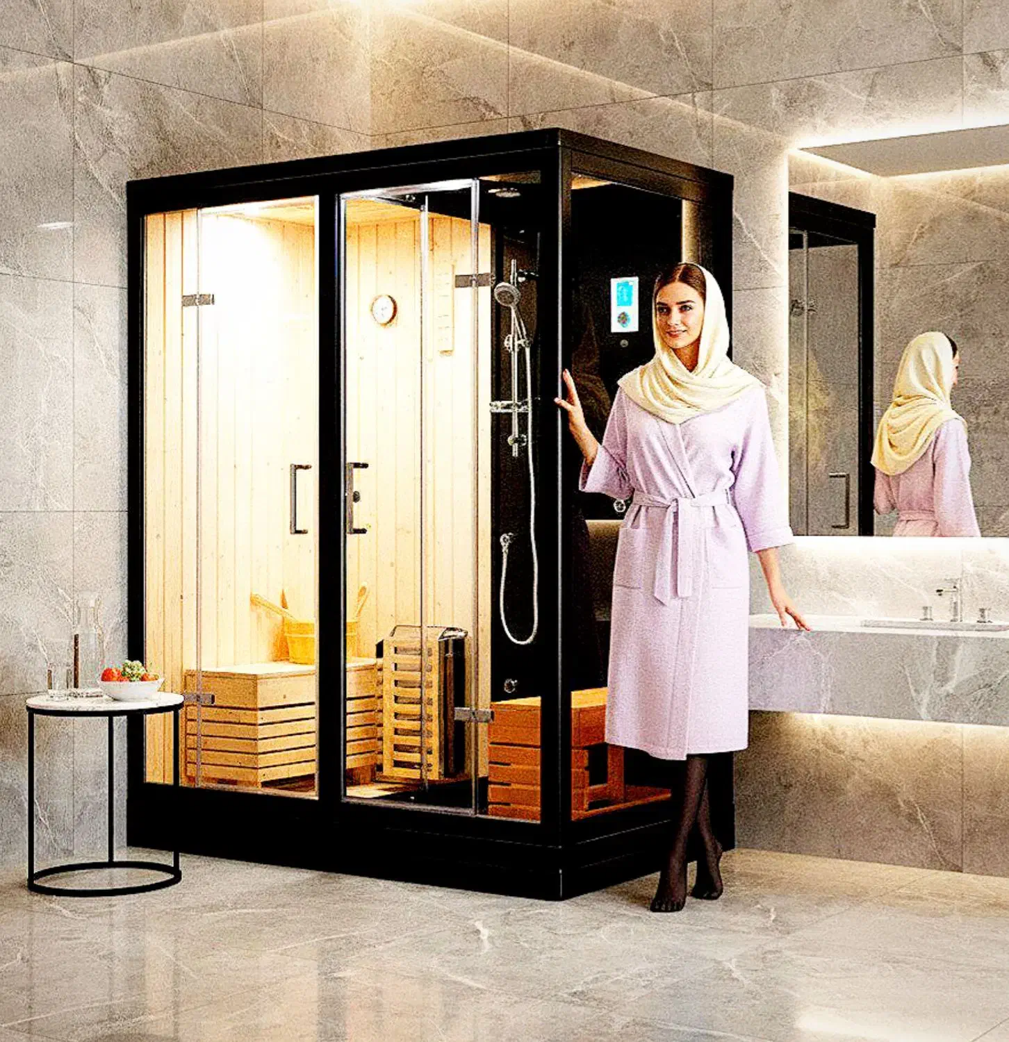 کابین سونا بخار خشک برای خونههای ارومیه جکوزی دوش|لوازم حمام|ارومیه, |دیوار