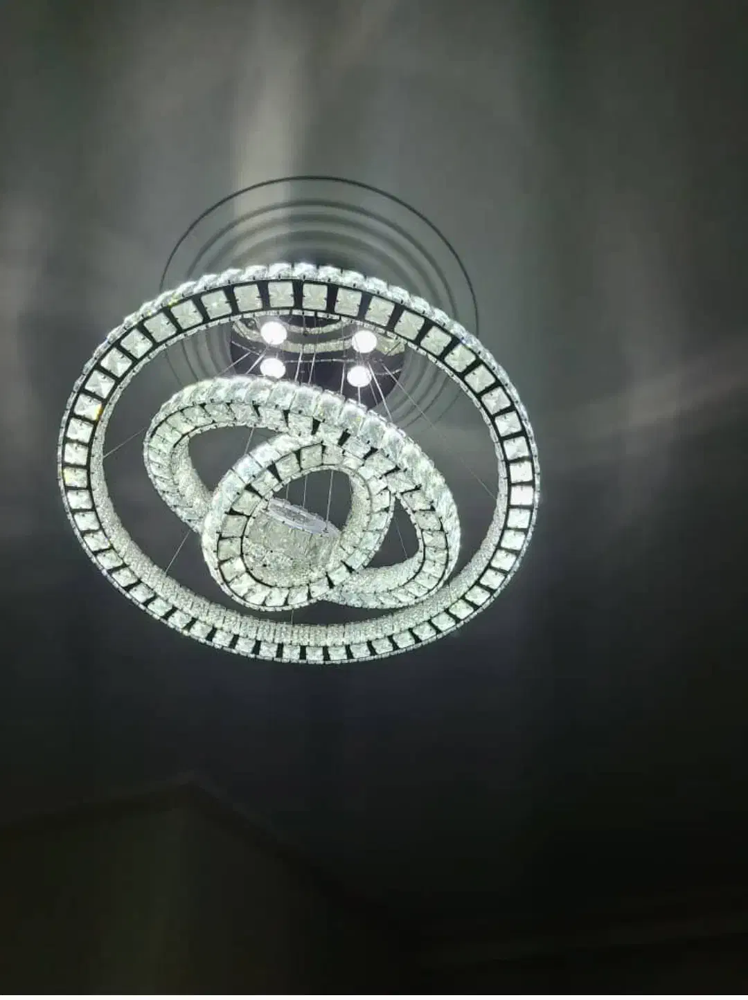 لوستر الماس.کهکشانی سه طرف کریستال ۳ حلقه.AC light|لوستر و چراغ آویز|تهران, سنگلج (شاپور)|دیوار