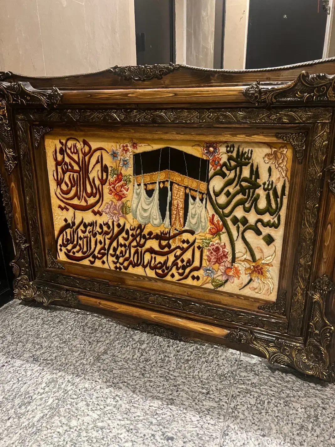 تابلو فرش بافت تبریز گل ابریشم برجسته/50 رج|تابلو فرش|تهران, پاسداران|دیوار