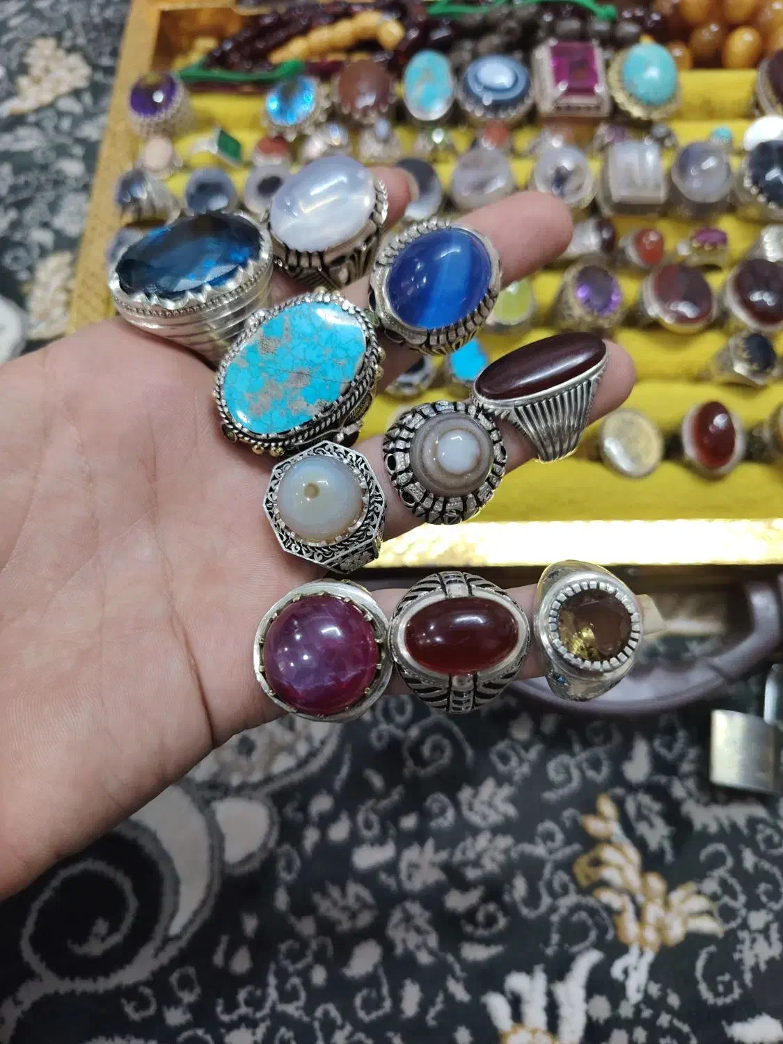 انواع انگشتر و زیورآلات کلکسیونی نقره|جواهرات|اندیمشک, |دیوار