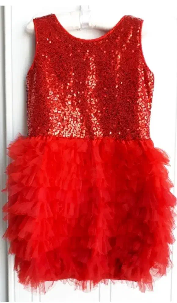 پیراهن یلدایی دخترانه پولکی قرمز|کفش و لباس بچه|گرمدره, |دیوار