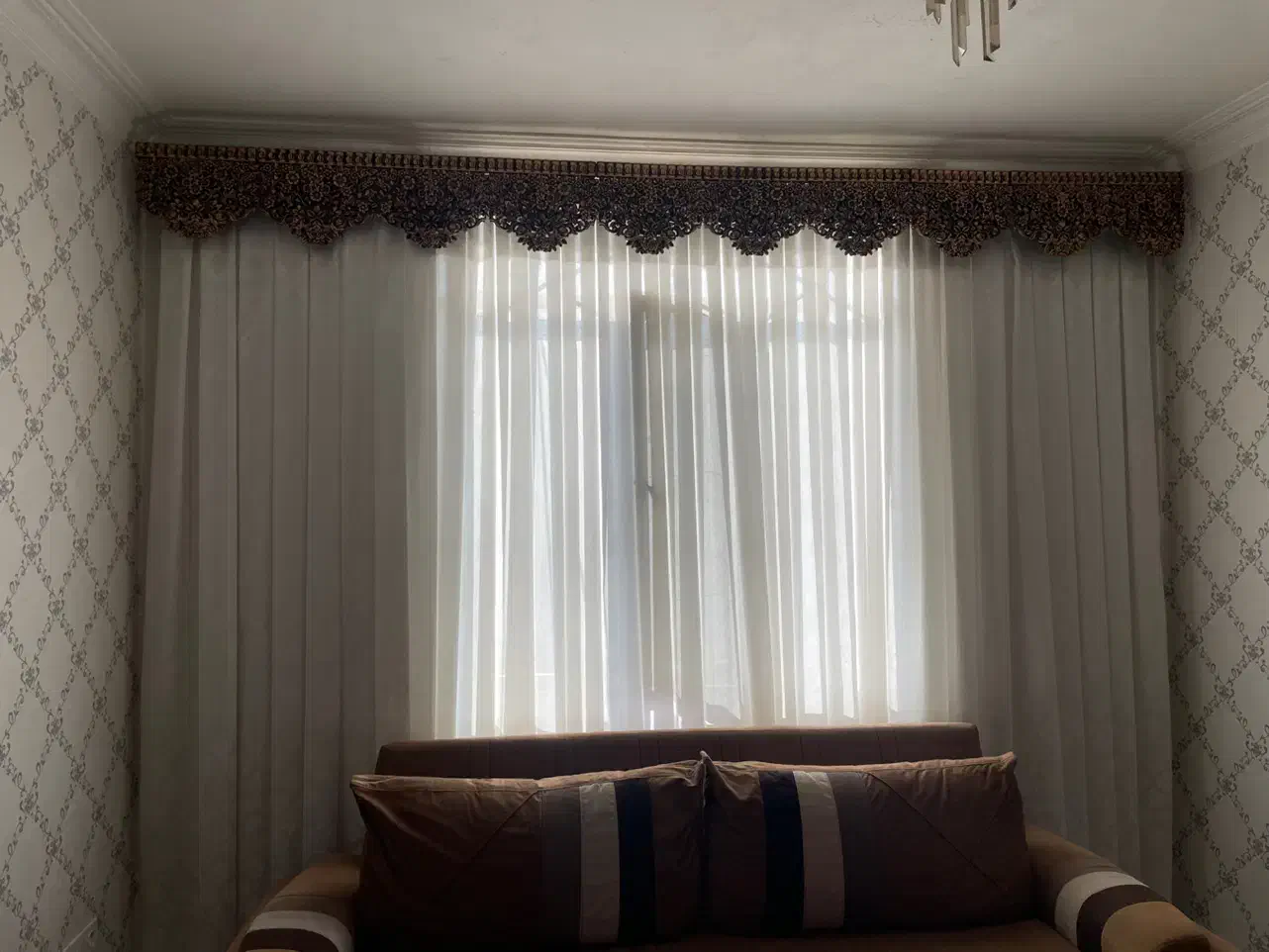 پرده لوستر ساعت|لوستر و چراغ آویز|کرج, شهرک بنفشه|دیوار